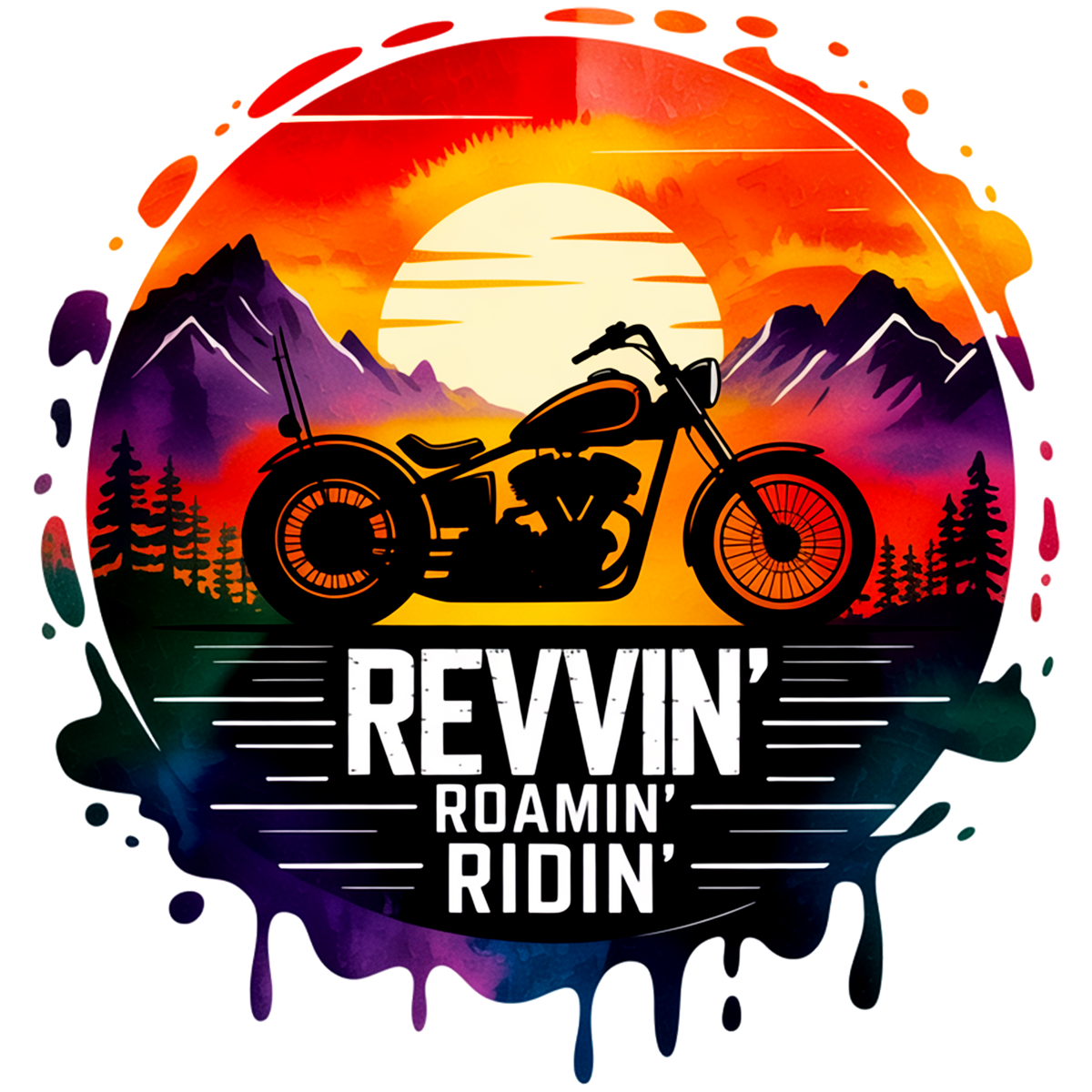 Biker Sunset Design