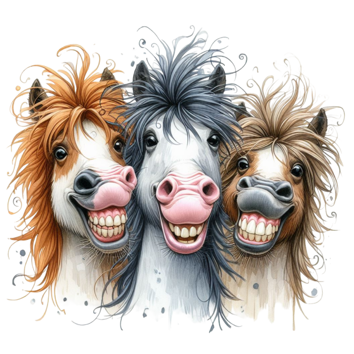 Grinning Pony Trio