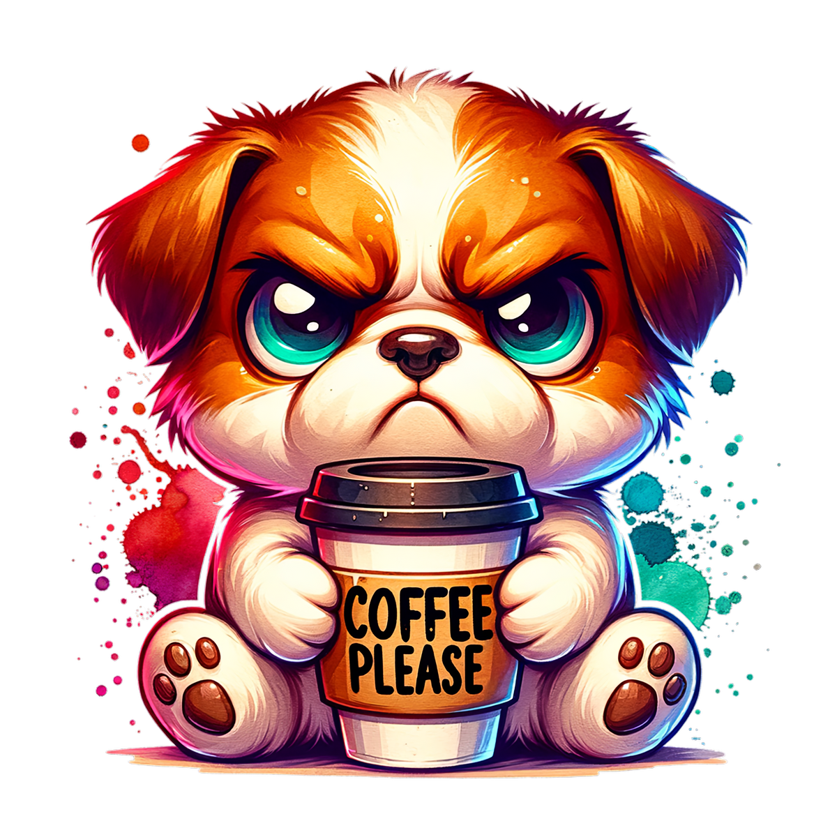 Grumpy Coffee Pup