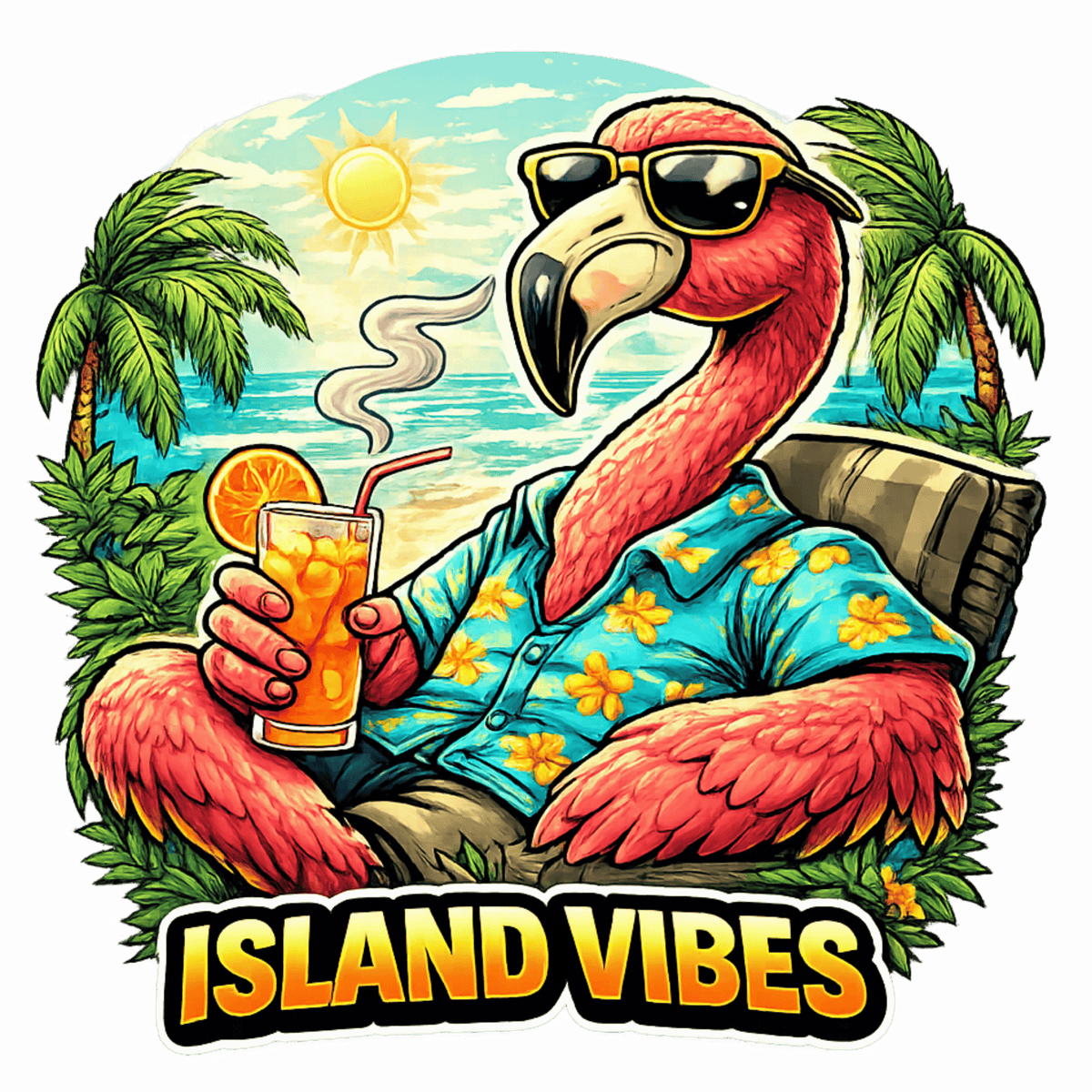 Island Vibes Flamingo