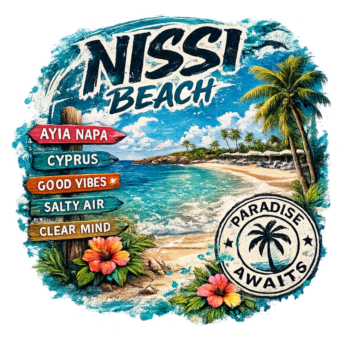 Nissi Beach Tropical Compass
