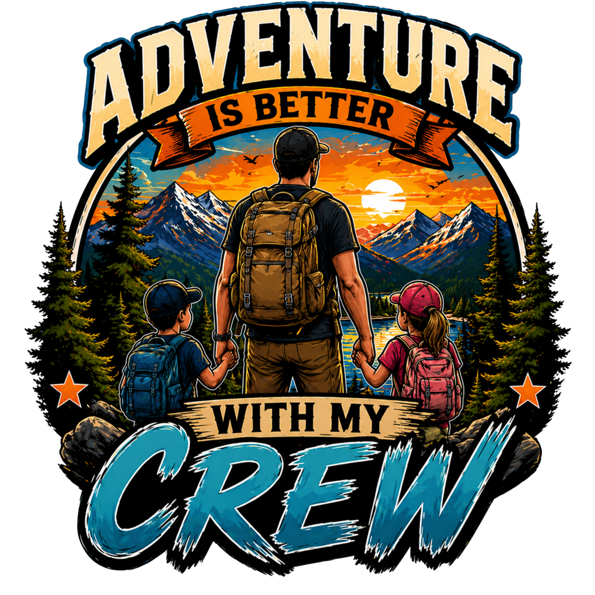 Adventure with My Crew Family Hiking Dad
