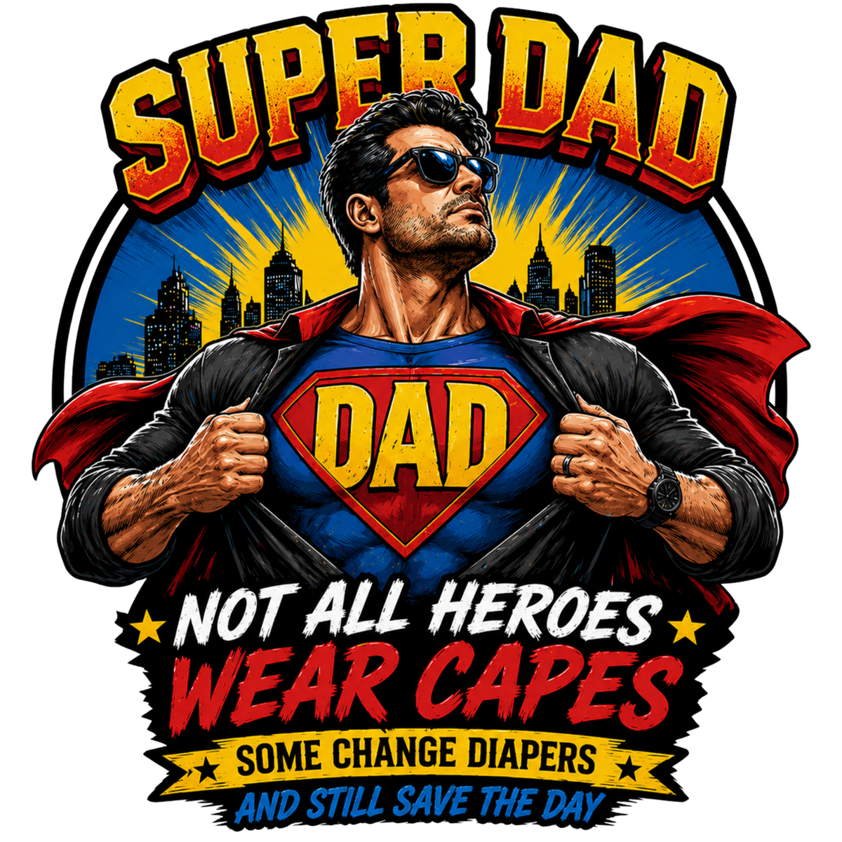 Super Dad Not All Heroes Funny